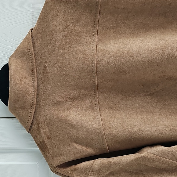 NWT Max Studio Utilatarian Zip/Button Closure Faux Suede Jacket XL Camel - Picture 12 of 14